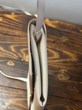 H&M White Envelope Crossbody Bag Minimalist Gold Hardware